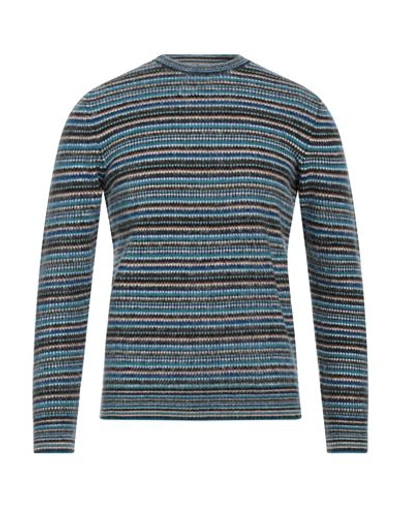 Shop Altea Man Sweater Azure Size M Virgin Wool, Cashmere In Blue