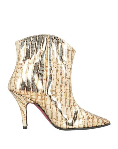 Shop Cuplé Woman Ankle Boots Gold Size 7 Textile Fibers