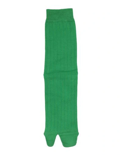 Shop Maison Margiela Woman Socks & Hosiery Green Size S Cotton, Polyamide