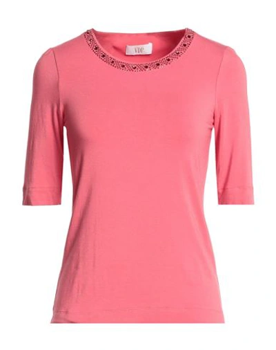 Vdp Collection Woman T-shirt Salmon Pink Size 2 Viscose, Elastane In Pink