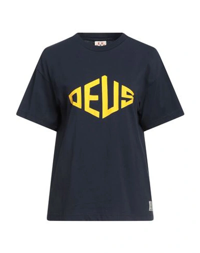 Shop Deus Ex Machina Woman T-shirt Midnight Blue Size 6 Recycled Cotton