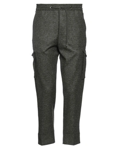 Hōsio Man Pants Military Green Size 32 Acrylic, Wool, Polyester In Green