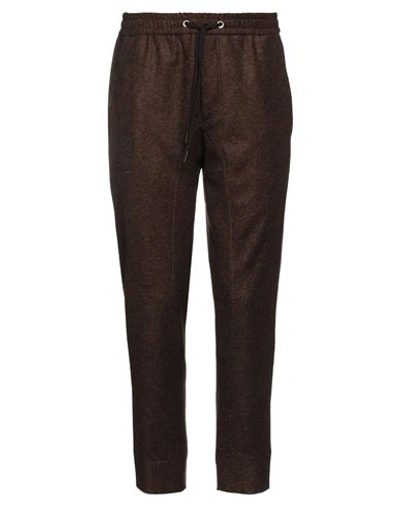 Shop Hōsio Man Pants Brown Size 32 Acrylic, Wool, Polyester