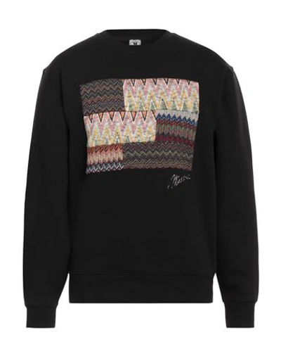 Shop M Missoni Man Sweatshirt Black Size L Cotton, Polyester