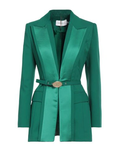 Shop Simona Corsellini Woman Blazer Emerald Green Size 10 Polyester, Acetate