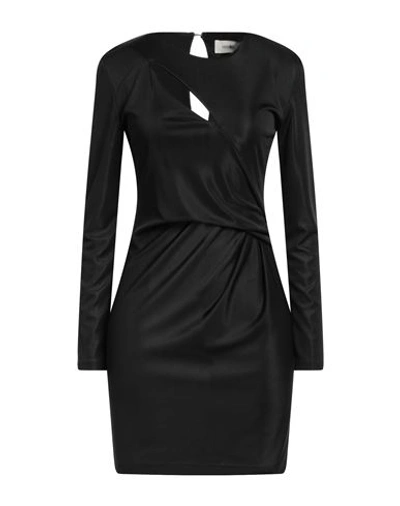 Shop Vicolo Woman Mini Dress Black Size L Polyester, Elastane