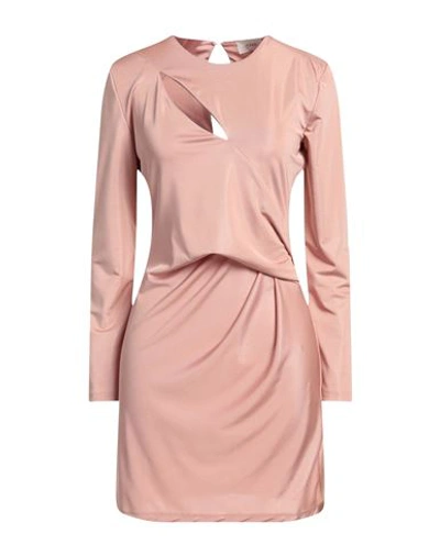 Shop Vicolo Woman Mini Dress Pastel Pink Size L Polyester, Elastane