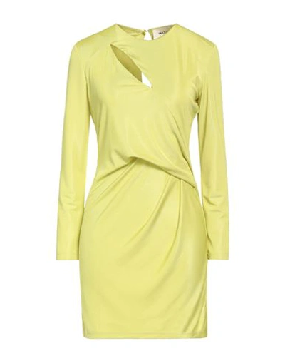 Vicolo Woman Mini Dress Lime Green Size Xs Polyester, Elastane In Green