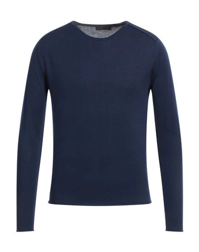 Shop Lucques Man Sweater Navy Blue Size 38 Merino Wool