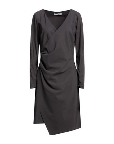 Shop Chiara Boni La Petite Robe Woman Mini Dress Dark Brown Size 4 Polyamide, Elastane