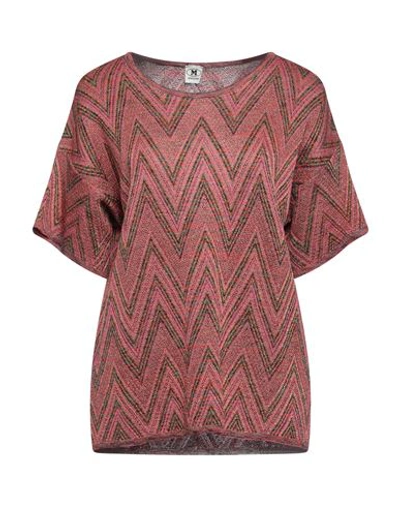 Shop M Missoni Woman Sweater Magenta Size L Viscose, Wool, Metallic Fiber, Polyamide