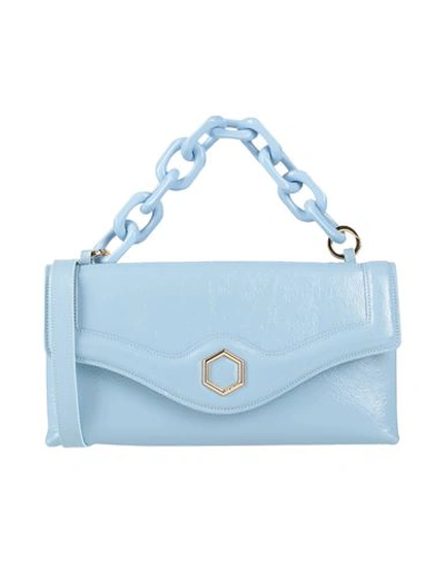 Shop Hibourama Woman Handbag Sky Blue Size - Soft Leather