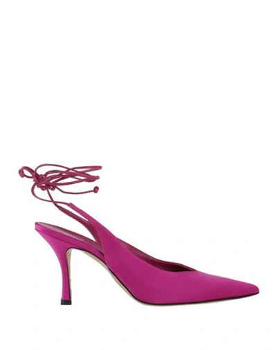 Ovye' By Cristina Lucchi Ovyé Woman Pumps Fuchsia Size 6 Textile Fibers, Soft Leather In Pink