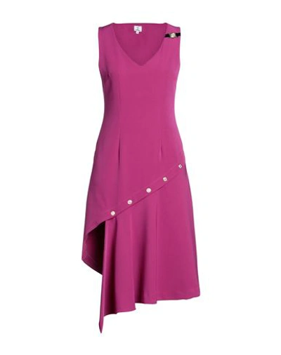 Shop Gil Santucci Woman Mini Dress Mauve Size 4 Polyester, Elastane In Purple