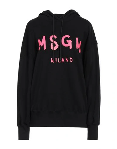 Shop Msgm Woman Sweatshirt Black Size Xs Cotton