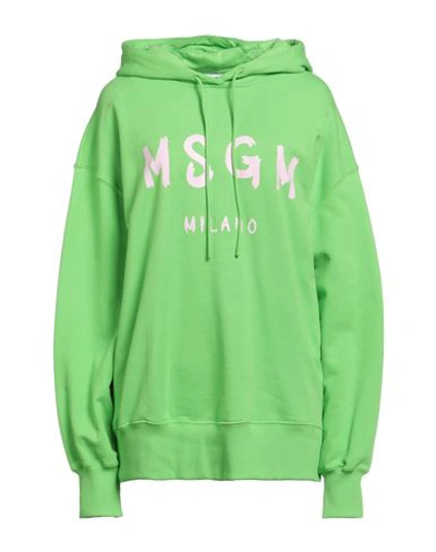 Shop Msgm Woman Sweatshirt Green Size L Cotton