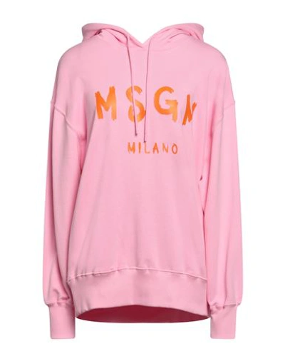 Shop Msgm Woman Sweatshirt Pink Size M Cotton
