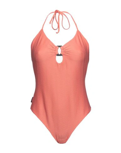 Shop Rrd Woman One-piece Swimsuit Coral Size 4 Polyamide, Elastane In Red