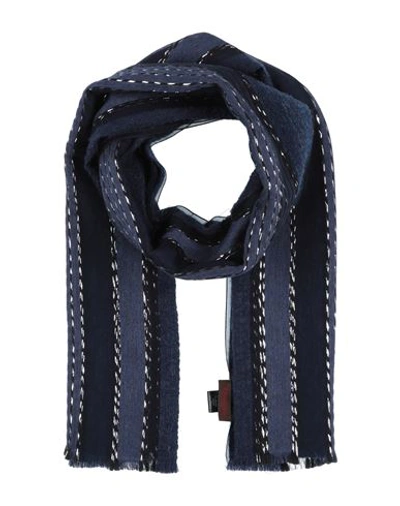 Shop Fiorio Woman Scarf Navy Blue Size - Synthetic Fibers, Wool, Silk, Mohair Wool