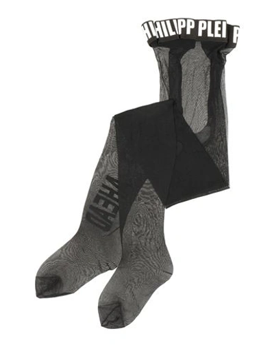 Shop Philipp Plein Woman Socks & Hosiery Black Size 2 Nylon, Elastane, Cotton