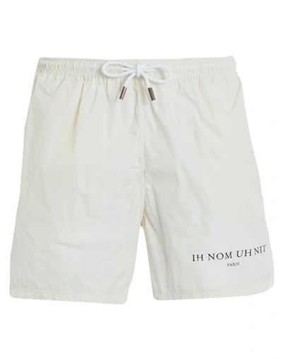 Shop Ih Nom Uh Nit Man Swim Trunks Cream Size Xl Polyamide, Elastane In White