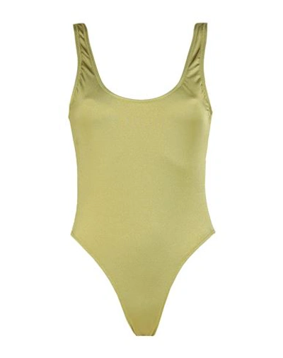 Shop Smmr Woman One-piece Swimsuit Green Size Xl Polybutylene, Elastane