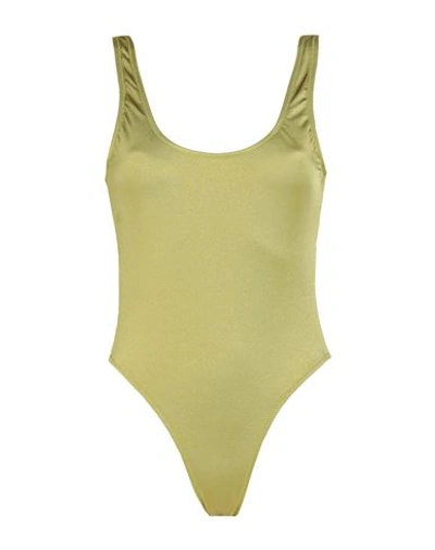 Smmr Woman One-piece Swimsuit Green Size Xl Polybutylene, Elastane In Green