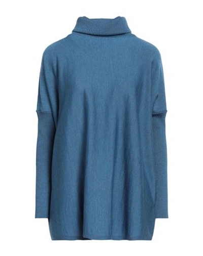 Shop Shirtaporter Woman Turtleneck Blue Size 8 Merino Wool