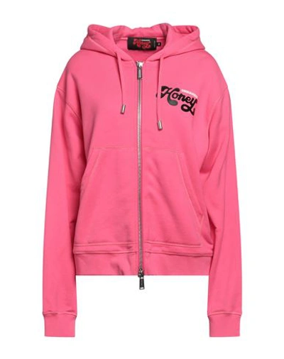 Shop Dsquared2 Woman Sweatshirt Fuchsia Size 4 Cotton, Elastane In Pink