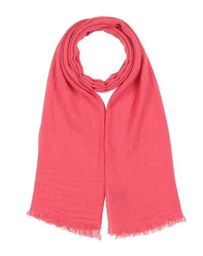 Shop Fiorio Man Scarf Coral Size - Viscose, Modal, Wool In Red