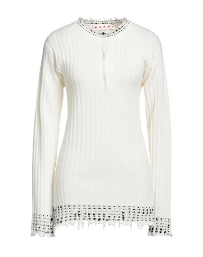 Marni Woman Sweater White Size 6 Wool In White