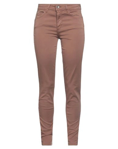 Shop Liu •jo Woman Pants Brown Size 31w-30l Cotton, Elastane