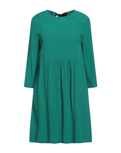 Semicouture Woman Short Dress Emerald Green Size 2 Viscose In Green