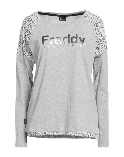 Shop Freddy Woman T-shirt Light Grey Size S Cotton, Viscose