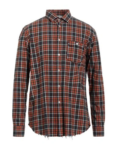 Shop Deuxieme Man Shirt Rust Size 17 ½ Cotton In Red