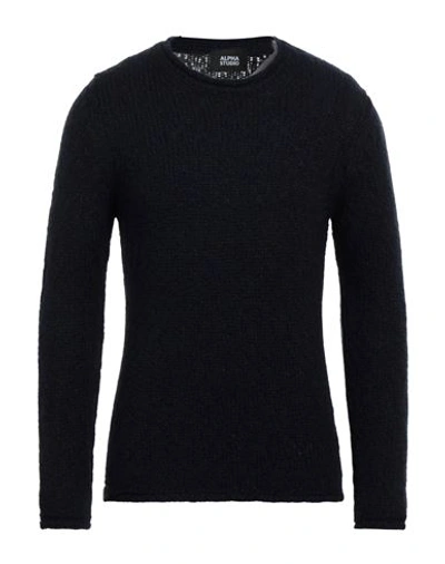 Alpha Studio Man Sweater Midnight Blue Size 44 Acrylic, Alpaca Wool, Polyamide, Merino Wool In Blue