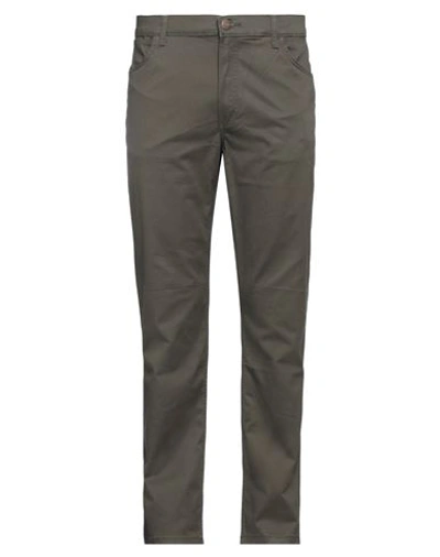 Shop Wrangler Man Pants Military Green Size 42w-32l Cotton, Elastane
