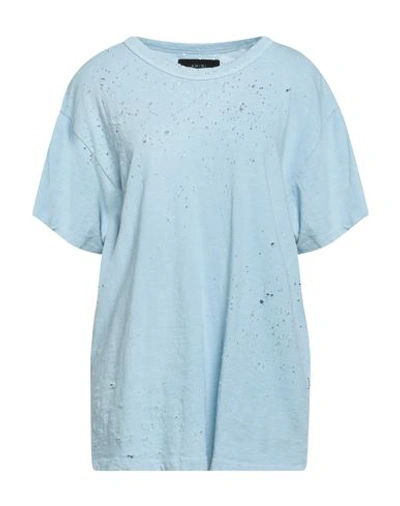 Shop Amiri Woman T-shirt Light Blue Size S Cotton