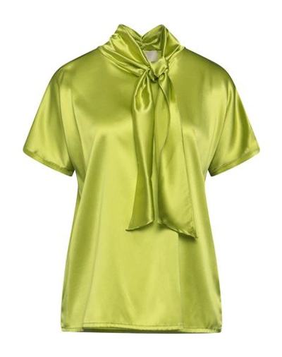 Shop Jucca Woman Top Acid Green Size 8 Silk, Elastane