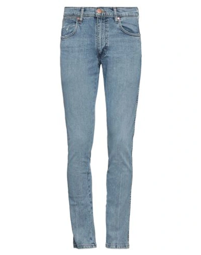 Shop Wrangler Man Jeans Blue Size 29w-32l Cotton, Elastane