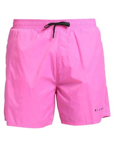 Shop John Richmond Man Swim Trunks Fuchsia Size Xxl Nylon In Pink