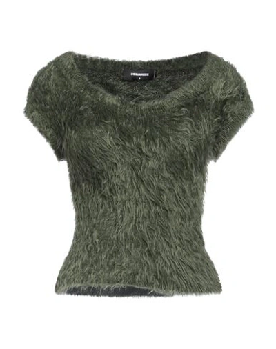 Shop Dsquared2 Woman Sweater Dark Green Size L Polyamide