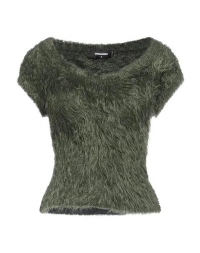 Dsquared2 Woman Sweater Dark Green Size L Polyamide In Green