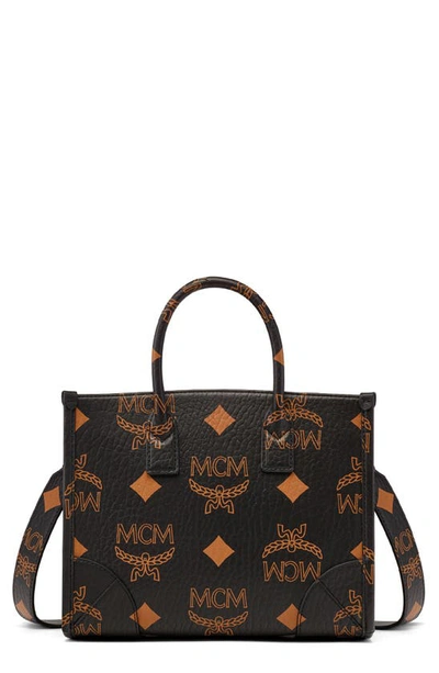 Mcm Women's Small Munchen Maxi Monogram Tote Bag In Black | ModeSens