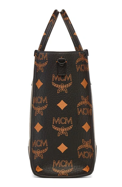 Shop Mcm Large Munchen Visetos Coated Canvas Tote In Black