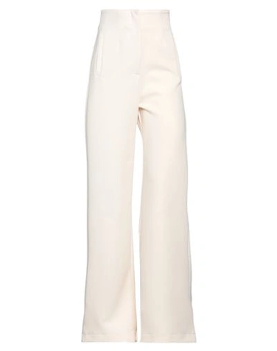 Shop Le Streghe Woman Pants Ivory Size Xs Polyester, Elastane In White