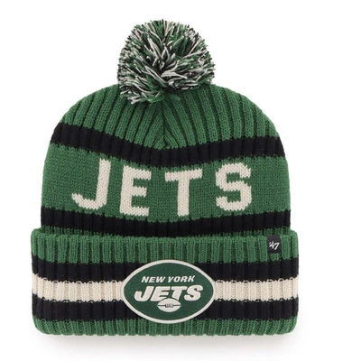 Shop 47 ' Green New York Jets Bering Cuffed Knit Hat With Pom