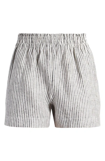 Shop Reformation Mila Smocked Waist Linen Shorts In Vineyard Stripe