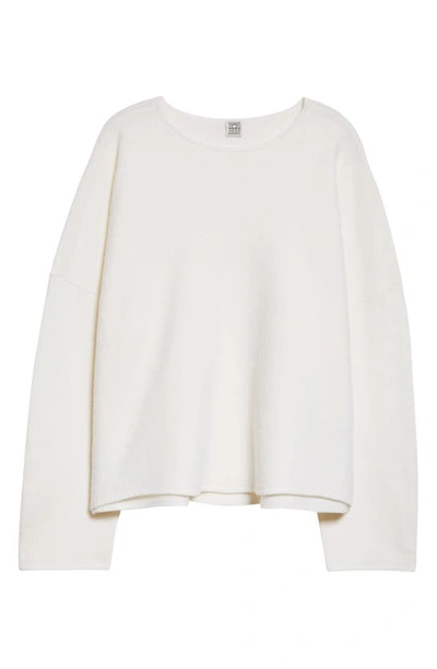 Shop Totême Felted Merino Wool Sweater In Off-white