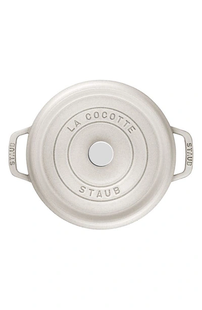 Staub 7-quart Round Enameled Cast Iron Cocotte In Matte White